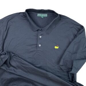 Masters‎ Collection Polo Shirt Golf Short Sleeve Solid Black Cotton Men Sz 2XL
